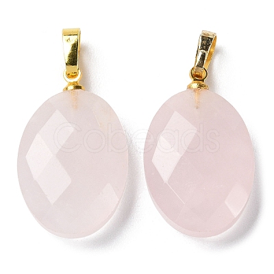 Natural Rose Quartz Pendants G-E603-03G-04-1