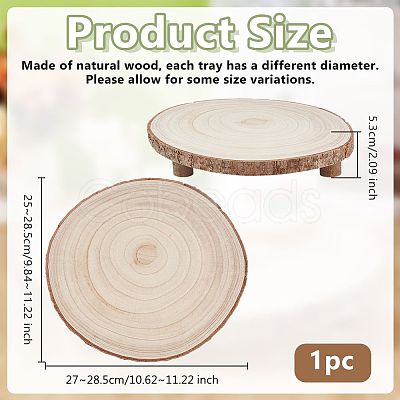 Round Wood Flower Pot Shelf AJEW-WH0709-031A-1