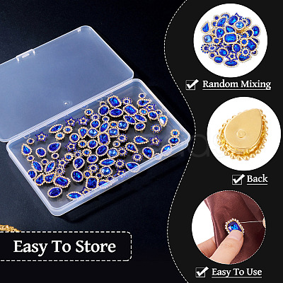 100Pcs Teardrop/Heart/Star Sew on Rhinestones GACR-TA0001-07D-1