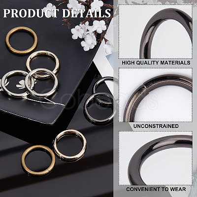 8Pcs 4 Colors Zinc Alloy Linking Rings FIND-GF0003-21-1