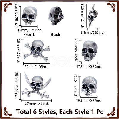 6Pcs 6 Styles Alloy Lapel Pin Backs for Backpack Clothes JEWB-UN0002-70-1