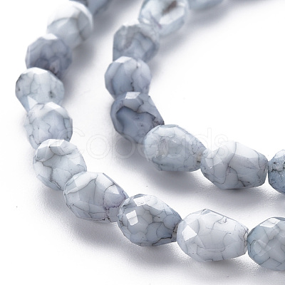 Opaque Baking Painted Glass Beads Strands EGLA-N006-007E-1
