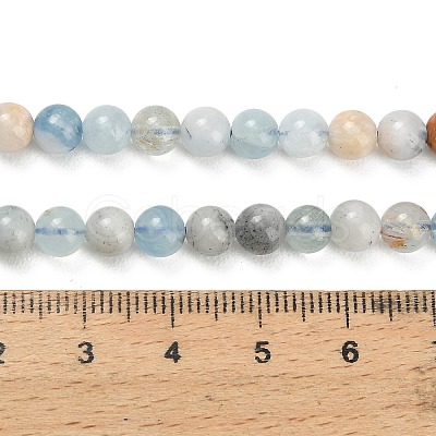 Natural Aquamarine Beads Strands X-G-F591-29A-6mm-04-1