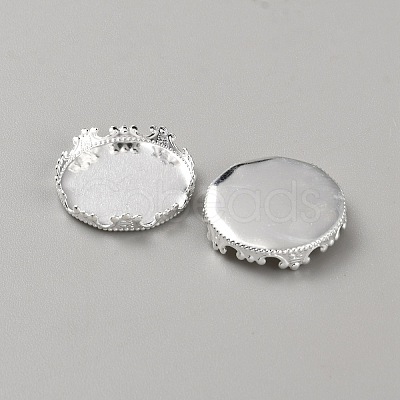 Brass Tray Settings for Cabochons KK-WH0030-14S-1