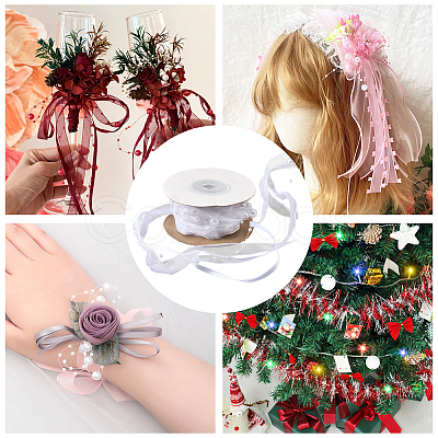 Polyester & Plastic Beads Ribbon OCOR-WH20012-61B-1