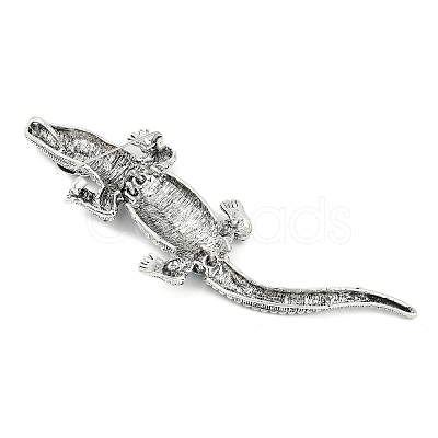 Alloy Rhinestones Alligator Brooches JEWB-S022-07B-1