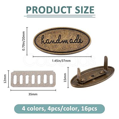 16Pcs 4 Colors Iron Decorative Buckles IFIN-FH0001-93-1