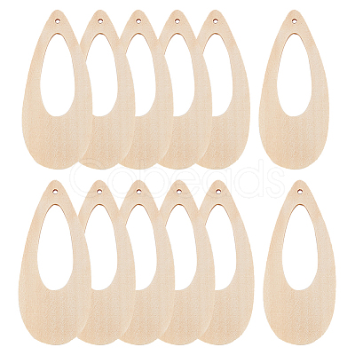 2 Sets Hollow Wooden Big Pendants WOOD-PH0002-28-1