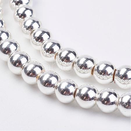 Non-magnetic Synthetic Hematite Bead Strands G-P262-20-4mm-S-1
