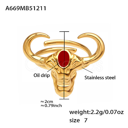 316L Surgical Stainless Steel Enamel Cuff Open Rings WG18EEE-04-1