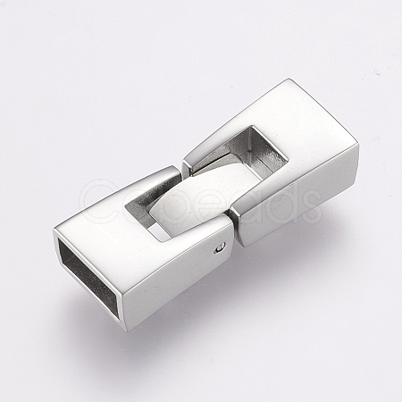 Tarnish Resistant 304 Stainless Steel Fold Over Clasps STAS-E144-148P-1