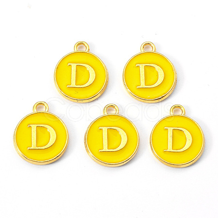Golden Plated Alloy Enamel Charms X-ENAM-S118-09D-1