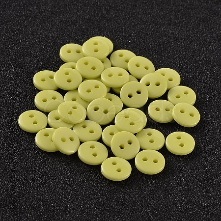 2-Hole Flat Round Resin Sewing Buttons for Costume Design BUTT-E119-34L-15-1