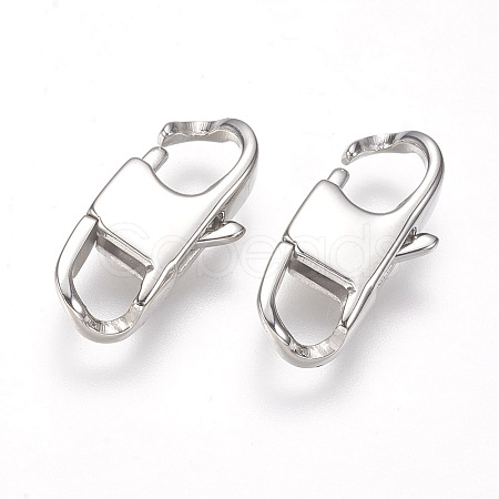 Tarnish Resistant 304 Stainless Steel Lobster Claw Clasps STAS-O114-056B-P-1