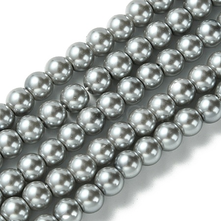 Eco-Friendly Dyed Glass Pearl Beads Strands HY-A008-6mm-RB031-1