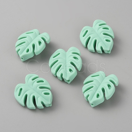 Monstera Leaf Food Grade Silicone Focal Beads LS-SIL-WH0009-05D-1