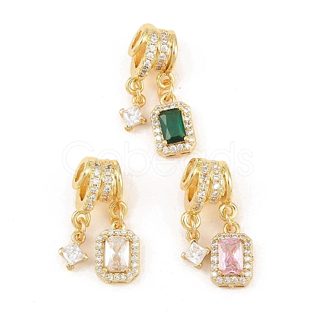 Brass Micro Pave Cubic Zirconia Pendants KK-Z151-17G-1