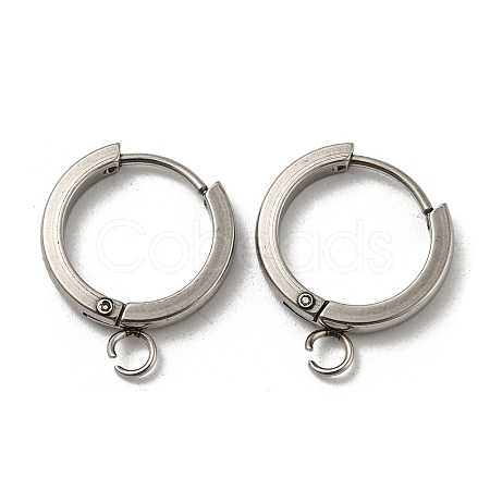 Tarnish Resistant 201 Stainless Steel Huggie Hoop Earrings Findings STAS-A167-01K-P-1