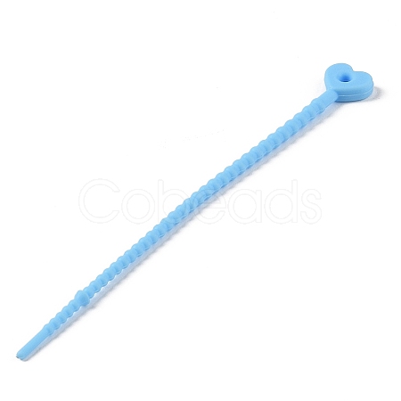 Heart Shape Silicone Cable Zip Ties AJEW-C034-02C-1