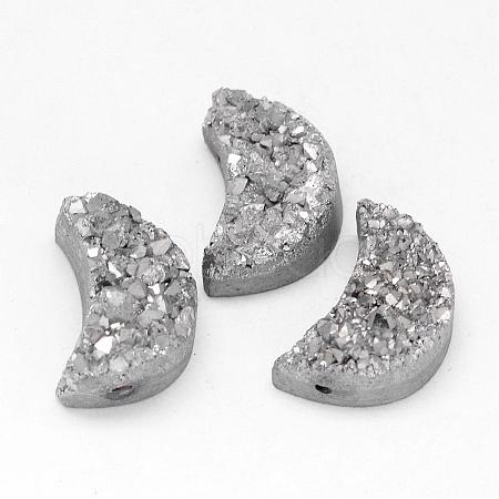 Electroplated Natural Druzy Quartz Crystal Beads G-G888-07A-1