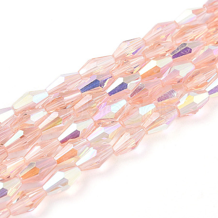Transparent Electroplate Glass Beads Strands GLAA-K064-05A-01D-1