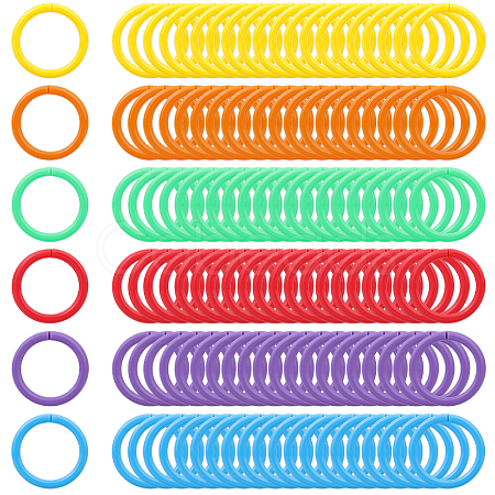 120Pcs 6 colors Plastic Loose Leaf Book Binder Rings KY-CP0001-25B-1
