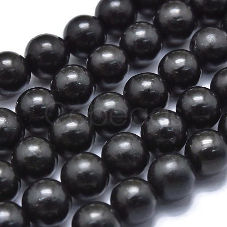 Natural Shungite Beads Strands G-M353-A04-8mm-1