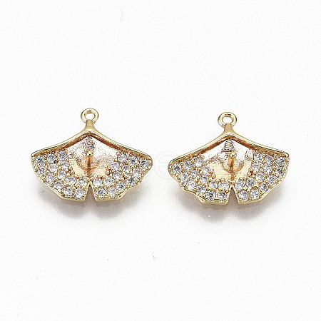 Brass Micro Pave Clear Cubic Zirconia Peg Bails Charms KK-N231-197-NF-1