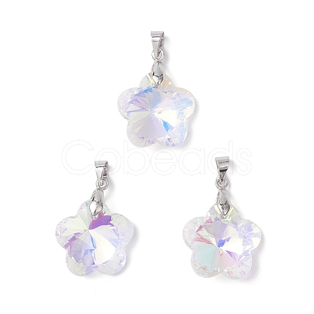 AB Color Plated Glass Pendants PALLOY-JF04596-02-1