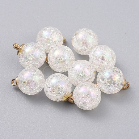 Bubblegum AB Color Transparent Crackle Acrylic  Pendants GLAA-TAC0002-D09-1