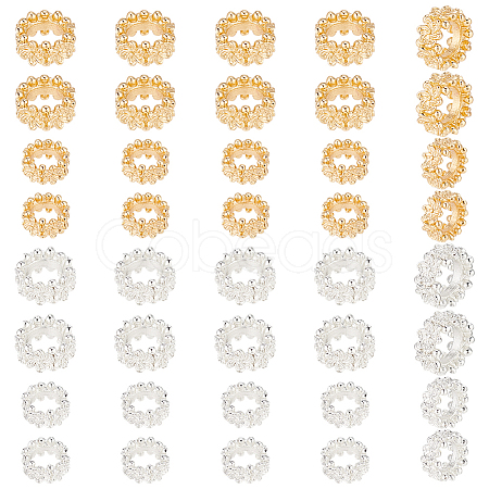 40Pcs 4 Style Eco-Friendly Rack Plating Brass Beads KK-PH0006-20-1