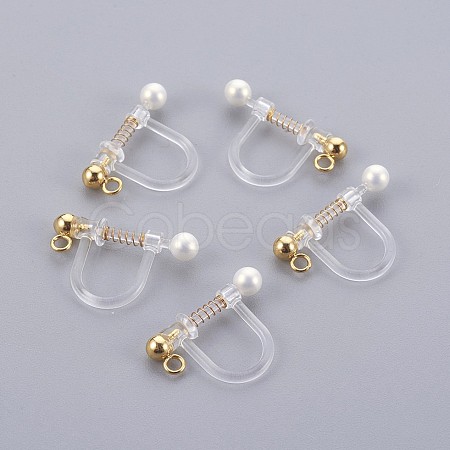 Plastic Clip-on Earring Findings X-STAS-P221-24G-1