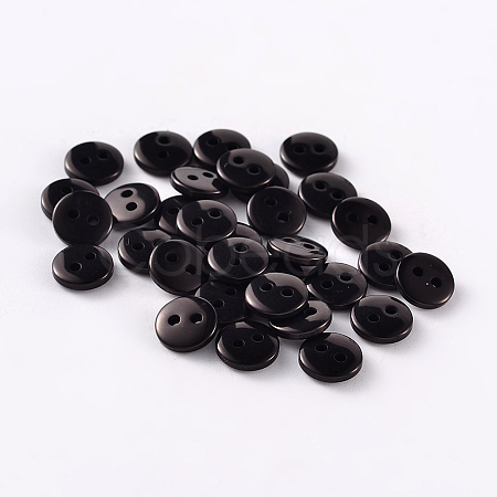 2-Hole Flat Round Resin Sewing Buttons for Costume Design BUTT-E119-28L-13-1