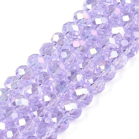Electroplate Glass Beads Strands X-EGLA-A044-T6mm-B17-1
