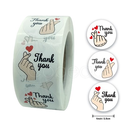 3 Styles Thank You Stickers Roll LS-STIC-PW0002-108-1