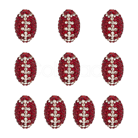 10Pcs Handmade Polymer Clay Rhinestone Beads CLAY-OC0001-08-1