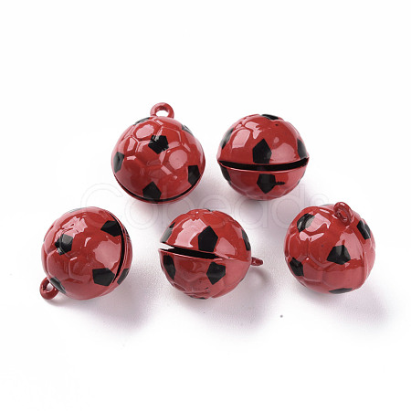 Baking Paint Brass Bell Pendants KKB-S002-013B-1