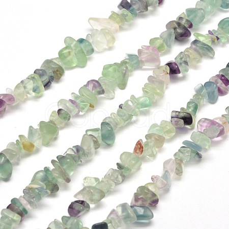 Natural Fluorite Chip Bead Strands X-G-M205-08-1