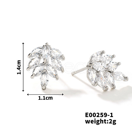 Copper Geometric Zircon Stud Earrings for Elegant Summer Style KE2533-1-1