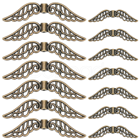 60Pcs 2 Styles Tibetan Style Alloy Beads TIBE-SC0002-60-1