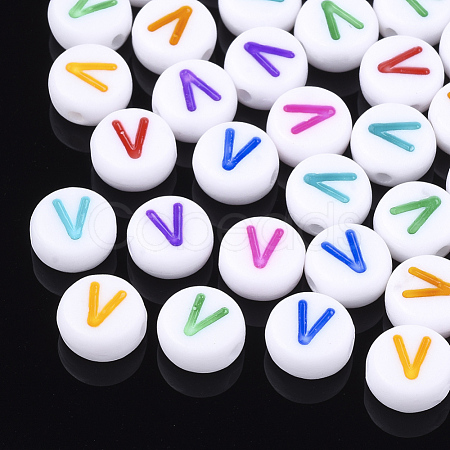 Initial Acrylic Beads OACR-E001-20V-1
