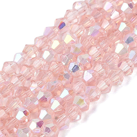 AB Color Plated Transparent Glass Beads Strands GLAA-G127-01-01D-1