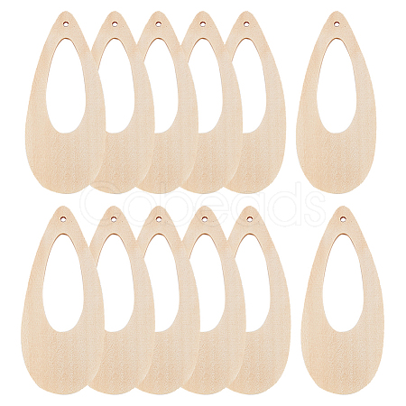 2 Sets Hollow Wooden Big Pendants WOOD-PH0002-28-1