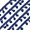 DIY Fashion Decoration Accessories, Ball Fringe, Pompon Trim, Ball Lace Ribbon Applique, Marine Blue, 3/4 inch(20mm), about 20yards/bundle(18.28m/bundle)