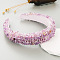 Baroque Natural Gemstone Chips Hair Bands, Wide Cloth Hair Hoop, Hair Accessories for Women Girls, Plum, 140x120x30mm