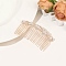 Alloy Hair Combs, with Imitation Plastic Pearl and Rhinestone, Light Gold, 80~120x40~50mm