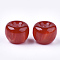 Resin Beads, Imitation Gemstone, Half Drilled, Apple, Red, 21x15.5~16mm, Half Hole: 3.5mm