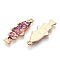 Alloy Enamel Pendants, Cadmium Free & Nickel Free & Lead Free, Golden, Fish Charm, Red, 27x10.5x2.5mm, Hole: 1.8mm