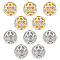 SUNNYCLUE 10Pcs 2 Colors Rack Plating Brass Micro Pave Clear Cubic Zirconia Beads, Long-Lasting Plated, Real Gold Plated & Real Platinum Plated, 8mm, Hole: 1.4mm, 5pcs/color