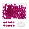 100Pcs Natural White Jade Beads, Round, Dyed, with Strong Stretchy Beading Elastic Thread, Flat Crystal Jewelry String for Jewelry Making, Medium Violet Red, 8mm, Hole: 1mm